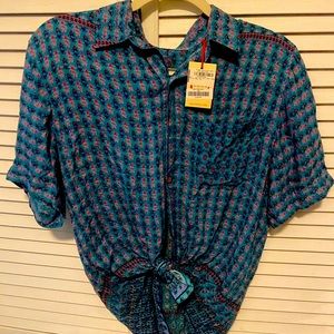 Raga Blue Blue Button Top